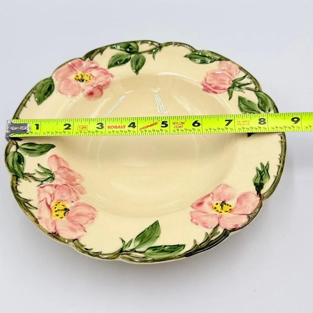 VTG Franciscan Desert Rose Rimmed Soup Bowl California USA Hand Decorated